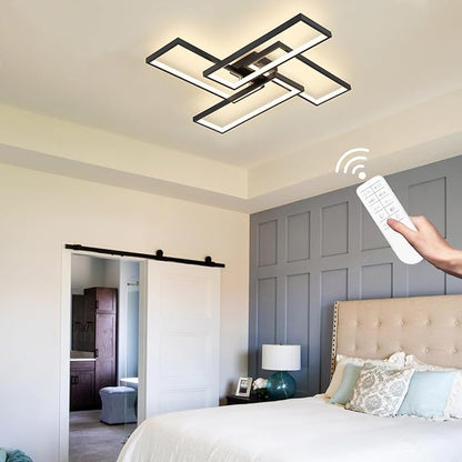 Modern LED Ceiling Lights for Bedroom 26" Dimmable Square Ceiling Lights for