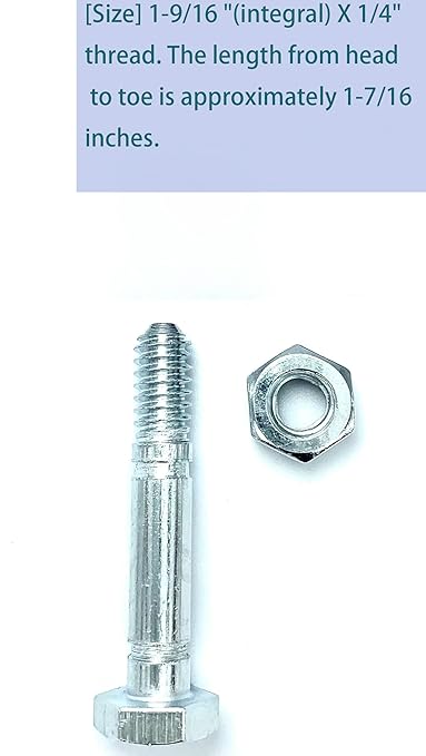 Shear pin and nut Set of 10, Suitable for Ariens 532005 53200500 510016 51001600, Compatible with Ariens Classic 24E, Compact 20, Compact 24, Compact Track 24, SNO Tek 20 120V Snow Blower
