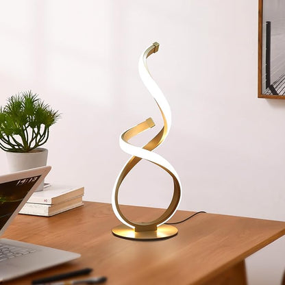Bedside Table Lamp, LED Touch Dimmable Spiral Desk Lamp