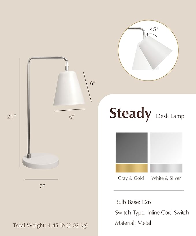 HarvestLand Steady Silver Reading Lamps