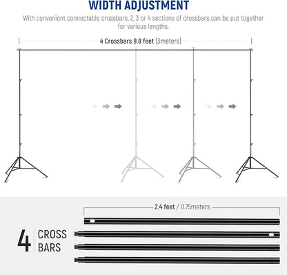 NEEWER 8.5x10ft Adjustable Backdrop Stand Kit, Photography Background Support