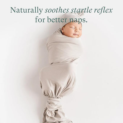 PurComfy Supersoft Swaddle Blanket, Premium Bamboo Viscose Baby swaddling Blankets for Newborns, Lightweight & Breathable Swaddle Blankets for Boys and Girls, 47” x 47”, Neutral Baby Essentials