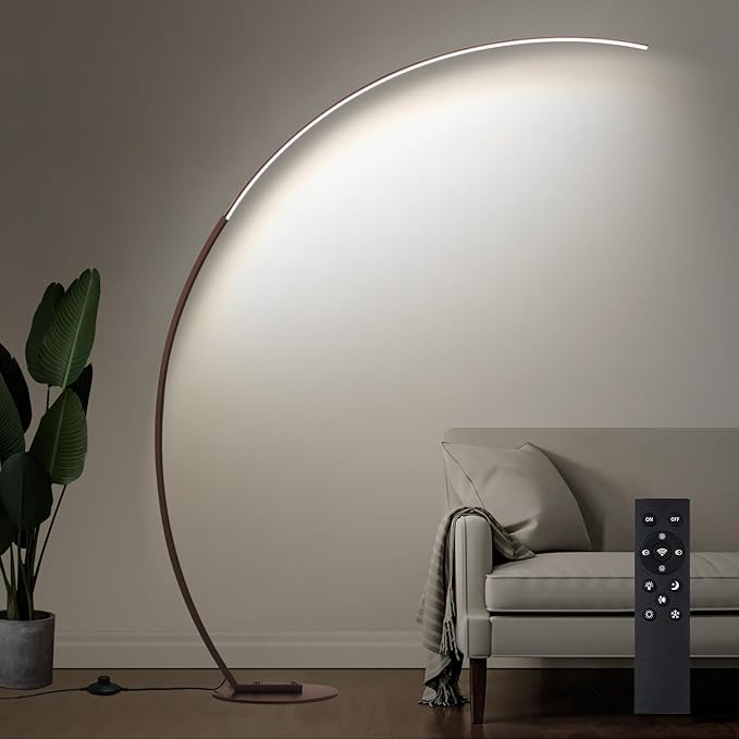 Dimmable LED Floor Lamp with 3 Color Temperatures, Ultra Bright 2000LM Brown