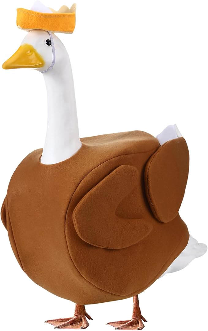 Outus Thanksgiving Turkey Goose Outfits Funny Turkey Outfit for Porch Goose 23inch Lawn Pumpkin Pie Geese Clothes for Plastic Cement Geese Thanksgiving Fall Outdoor Yard Garden Decor