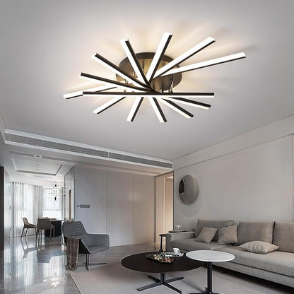 JAYMP 7 Lights Linear Modern Ceiling Lamp 41.3 inch Dimmable Led Semi Flush