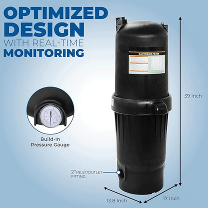 XtremepowerUS 175 sq/ft Swimming Pool Cartridge Filter In-Ground Pool/Spa Pool Filter for Pool Up to 35,000 Gallons