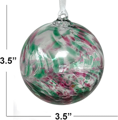 Small Friendship Glass Ball Globe - Opal 3.5 inch Hand Blown Handmade Hanging Garden Gazing Ball Indoor Outdoor Home Décor