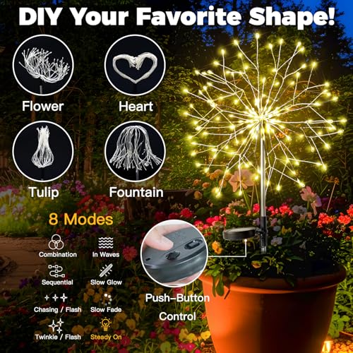 Solar Garden Lights Outdoor Waterproof Decorative (2 Count)