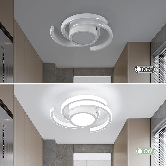ADISUN LED Modern Ceiling Light, 6000K Semi Flush Mount Ceiling Light Fixture