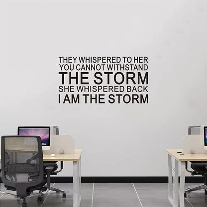 SEATUNE Inspirational Quotes Wall Stickers - Women Teen Girls Wall Decals - Positive Motivational Encouragement Home Vinyl Art Wall Decor - They Whispered to Her You Cannot Withstand The Storm 21"X11"