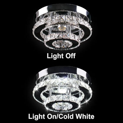 Mini Chandelier LED Crystal Ceiling Light 2 Layers Flush Mount Ceiling Light