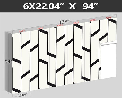 XMPMBM-Black Textured backsplash Large Decorative Geometrical Wallpaper Bedroom Bathroom Wall Mural- W 132" X H 92"（93 Square Foot）