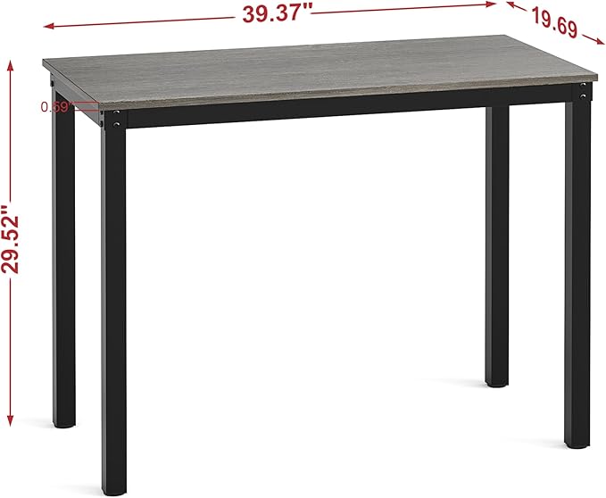Teraves Computer Desk/Dining Table Office Desk Sturdy Writing Workstation for Home Office (39.37“, Black Oak)