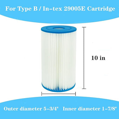 Type B Replacement Pool Filter Cartridge for in-tex 29005E Swimming Pool Filter 2500 GPH Filter Pumps Above Ground Pools (3 Pack)