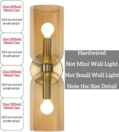 Minimalist 2-Light Gold Wall Sconces