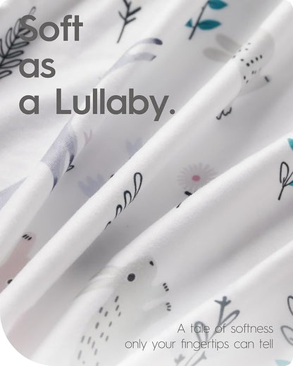 Bassinet Sheets for Baby Boy Girl, TotBasic Buttery Soft Universal Bassinet Fitted Sheet, Compatible with Halo, Mika Micky, Baby Delight, Dream On Me, Maxi COSI and More Bassinet Mattress(Woodland)