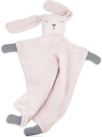 lulumoon Puppy Security Blanket: Skin-Friendly Muslin Lovey for Travel & Daycare - Snuggle Lovie for Self-Soothe