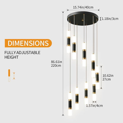 9-Light Chandelier LED 54W Dimmable Chandeliers