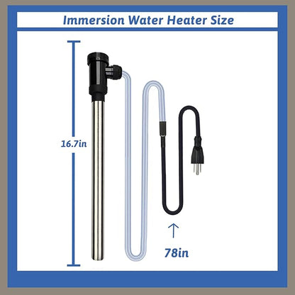 1800W Submersible Water Heater Portable Electric Hot Tub and Pool Immersion Water Heater with Temp Control, WiFi Timer for Baptistry, Spa, Inflatable Pool, above ground pool and Bathtub