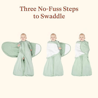 2-Pack 0.5 TOG Newborn Sleep Sack, All-in-One Swaddle Wrap with Silent Velcro for Infants (0–3 Months)