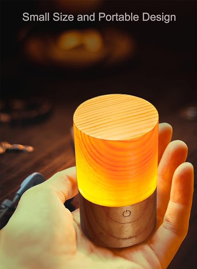 LED Wood Lamp Portable Touch Sensor-Controlled Night Lamps
