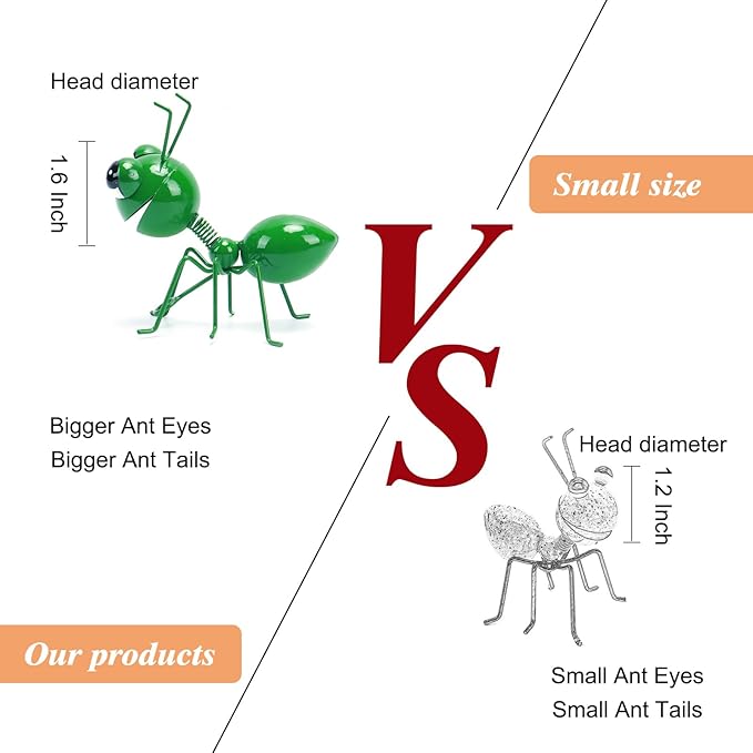 Metal Yard Art Garden Decorative Cute Ant Outdoor Wall Sculptures-Set of 4