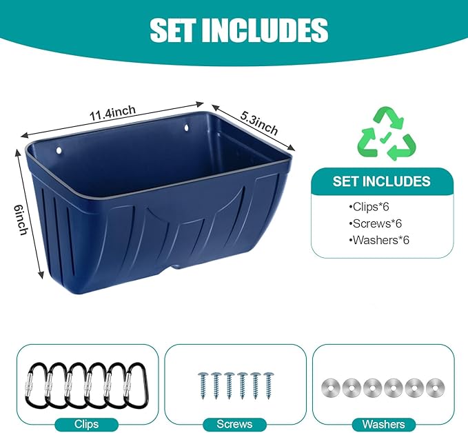 Chicken Feeder,Hanging Goat Feeders,Hanging Poultry Feeder for Sheep, Duck and Dog, Fence Feeder Trough Livestock Feeding Container, Chicken Coop Accessories, 3 Pack Blue Chicken Feeder Waterer