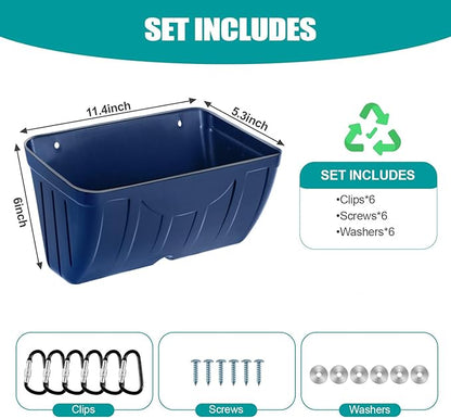 Chicken Feeder,Hanging Goat Feeders,Hanging Poultry Feeder for Sheep, Duck and Dog, Fence Feeder Trough Livestock Feeding Container, Chicken Coop Accessories, 3 Pack Blue Chicken Feeder Waterer