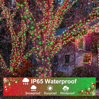 Red and Green Christmas Lights Outdoor