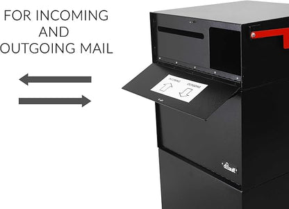 dVault® Full Service Vault DVCS0015 Secure Curbside Mailbox/Package Drop with Locking Letterbox (Black)