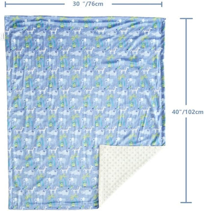 CREVENT Silky Soft Baby Blanket for Boys Soft Plush Receiving Gift for Newborns Toddlers Bedding - Zoo 30x40 Inches