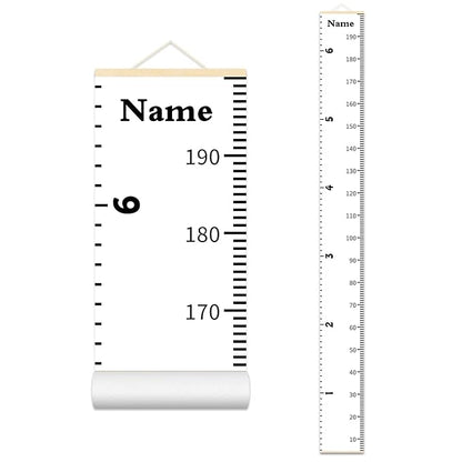 Personalized Baby Height Growth Chart for Kids Child Toddler Boys Girls, Canvas Print Growth Chart for Wall Room Nursery Decor, Hangable and Removable Growing Record Measuring Wall Ruler for Bedroom
