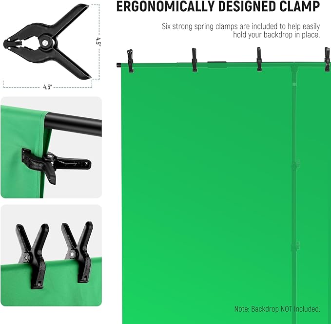 NEEWER 6.8x8.8ft T Shape Backdrop Stand, No Assembly Integrated T Background