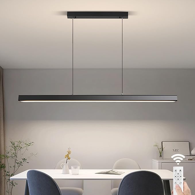 JAYMP Minimalist Linear Pendant Light Dimmable LED Modern Chandelier Dining