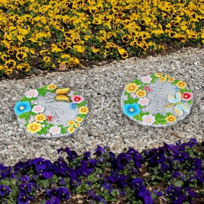 2 Pack Garden Stepping Stones Outdoor 10 Inch Round Cement Stepping Stones (2 Count)