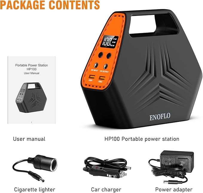 Power Bank with AC Outlet 100W Portable Power Station 26400mAh Battery Pack 97Wh Portable Outlet Charger 110V Battery Bank for Camping Emergency and Home Use