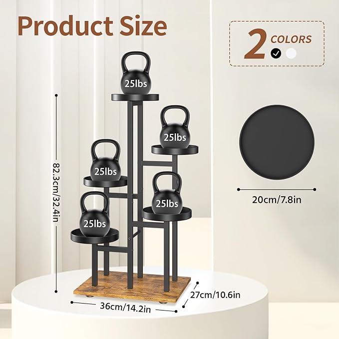 LASZOLA Black 5 Tier Plant Stand Indoor Heavy Duty Rack for Modern House Planter, Metal and Wooden Vertical Organizer Decor Narrow Bathroom Floor, Sturdy Multi Level Flower Holder Raised, Cat Proof