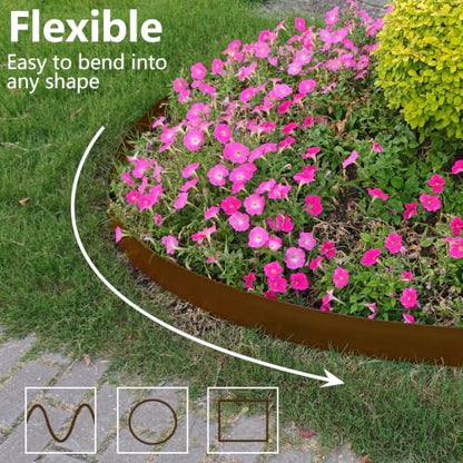 Landscape Edging 4 Inch Tall 20FT with 30Pcs Metal Spikes