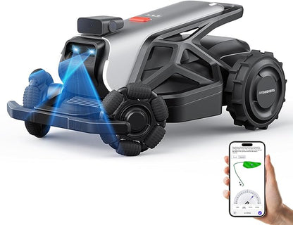 Robot Lawn Mower 21.9V 15000mAh 328.5Wh, 65% Slope, 2400㎡ Mowing Area, AI Vision & RTK Auto-Mapping, 1.18"-3.54" Cutting Height, Smart Collision Avoidance, APP Control, IPX6 Waterproof