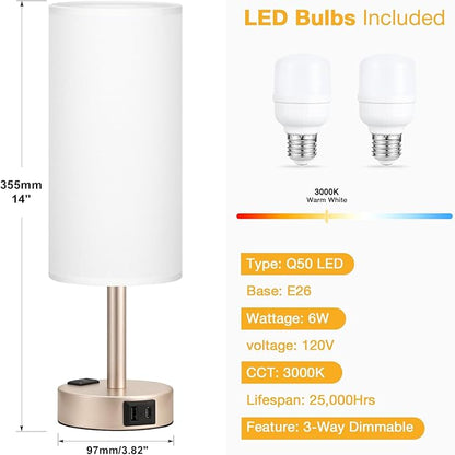 Touch Bedside Table Lamps Set