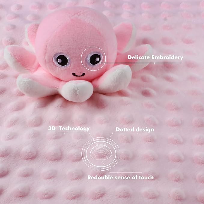 Baby Security Blanket Loveys for Babies Snuggle Toy Plush Octopus Stuffed Animal Baby Gifts for Girls and Boys Newborn