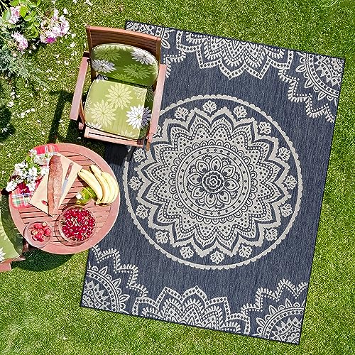 Outdoor Rug 8x10 Modern Area Rugs for Indoor and Outdoor Patios and Porches