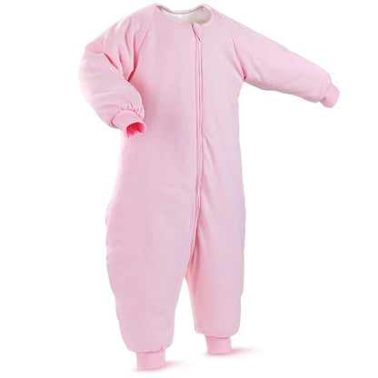 RESTCLOUD Baby Sleep Bag with Feet Winter, Wearable Blanket with Legs, Sack for Toddler Thicken 2.5 TOG (Pink, 2T-4T Year)