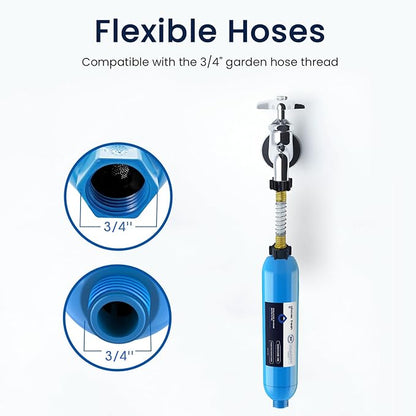 GLACIER FRESH Garden Hose End Pre-Filter for Swimming Pool, Hot Tubs, Spa, Inflatable Pool, Ponds, Greatly Reduces Bad Taste, Odors, Chlorin and Sediment, up to 8,000 Gallons, 1 Pack