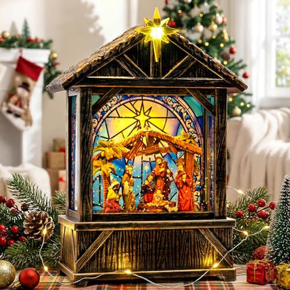 Christmas Snow Globe Lantern Indoor Decor