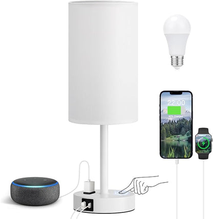 Fenmzee White Nightstand Bedroom Lamp
