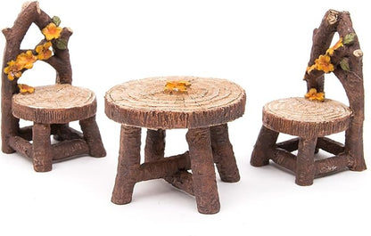 Fairy Garden Accessories, LATTOOK 8PCS Miniature Table and Chairs Set Fairy Garden Furniture Ornaments Kit for Dollhouse Accessories Home Outdoor Micro Landscape Decoration