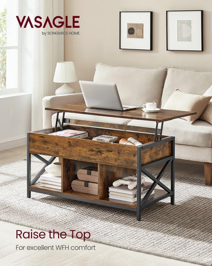 Lift Top Coffee Table with Storage Shelf