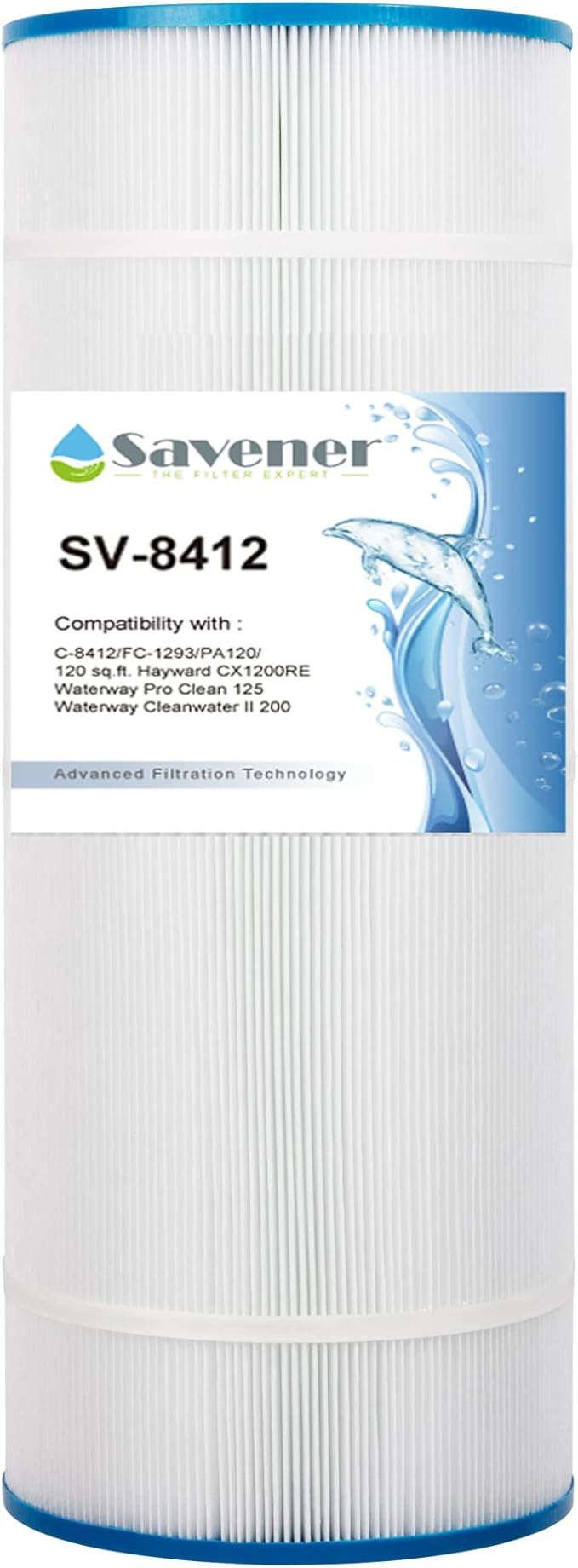 PLF120A Swimming Pool Filter Replaces for Unicel C-8412 120Sq.ft Filbur FC-1293 PA120 CX1200RE C1200 Pro Clean 125 817-0125N Hayward C1200 CX1200RE 81202 1 Pack