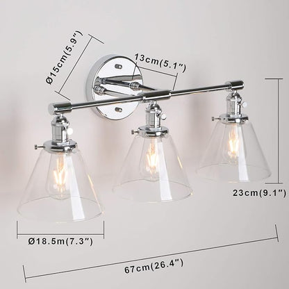 Permo Vintage Industrial Antique Three-Light Wall Sconces